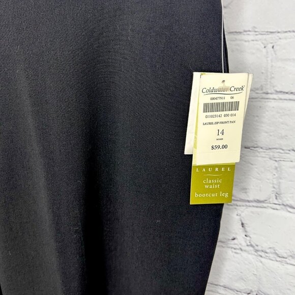 NWT COLDWATER CREEK LAUREL CLASSIC WAIST BOOTCUT BLACK DRESS PANTS - 14 - Picture 3 of 4